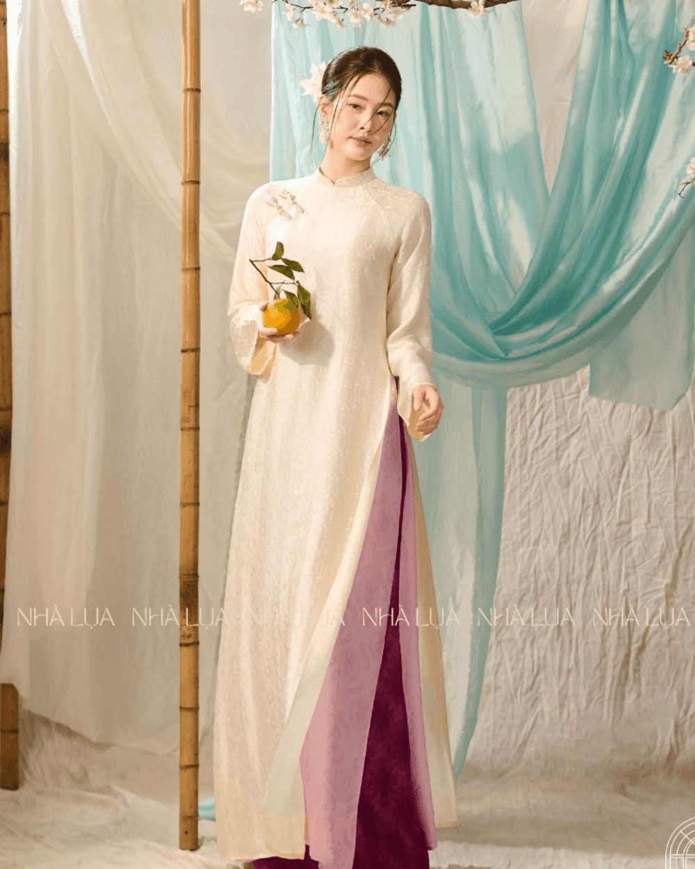 Áo Dài Ngọc Đường Vàng Nhạt